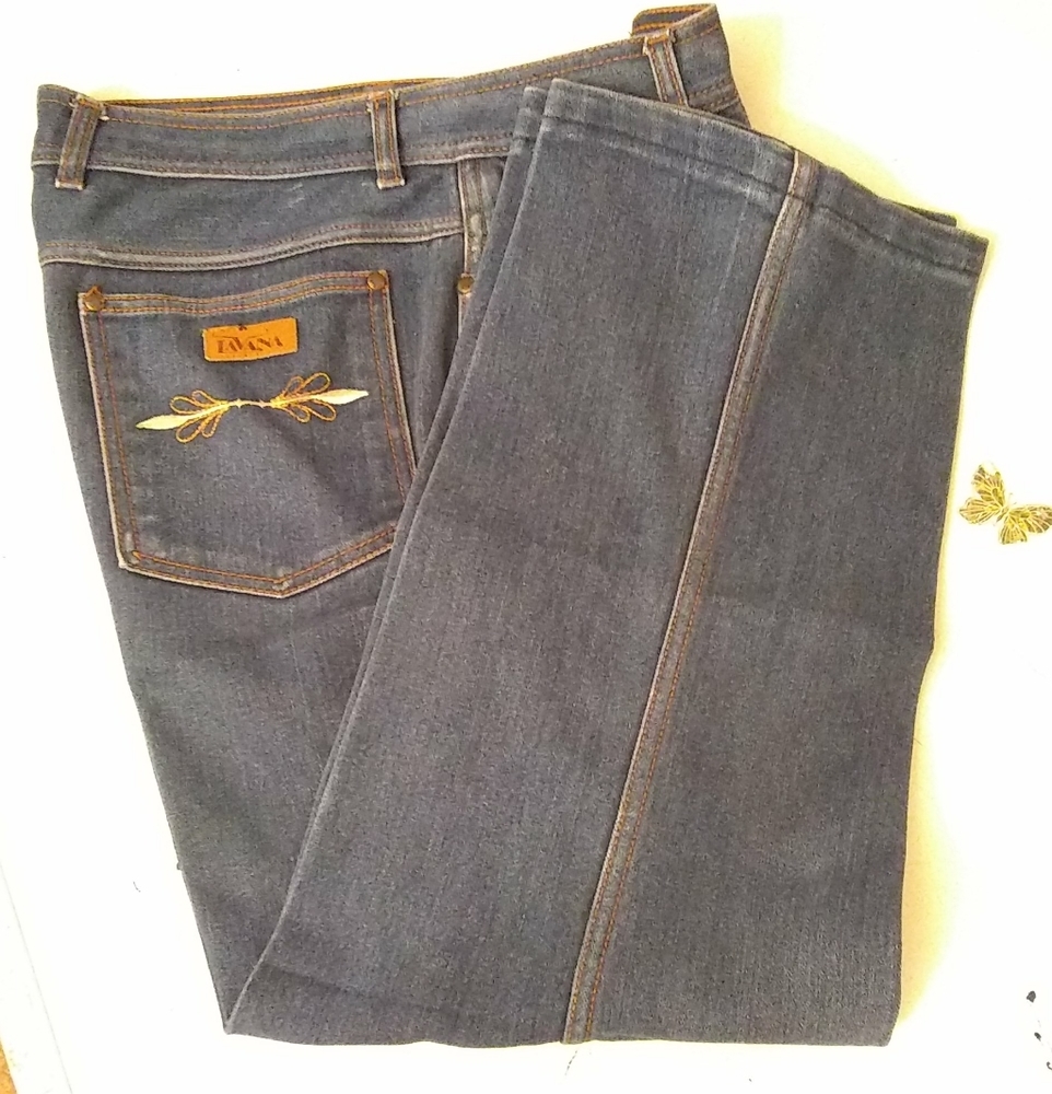 LAVANA  Pants Blue Jeans Denim Embroidered  Size  38/24" Unisex not sure